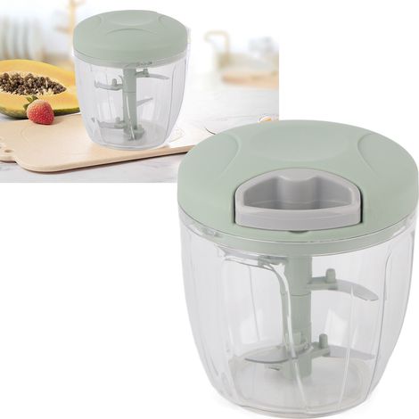 Coupe-Légumes Manuel à Corde 900ml Vert, ABS+Acier Inoxydable, Multifonction pour Fruits, Viande et Salades (1/5)