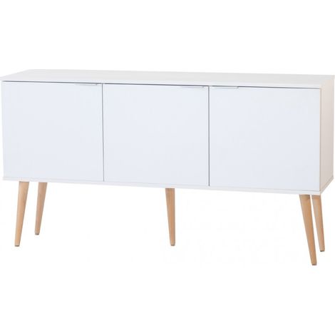 TOPKIT | Buffet 3 portes blanc 2489 | Buffet Buffet | Buffet de salle à manger | couleur blanche (1/5)