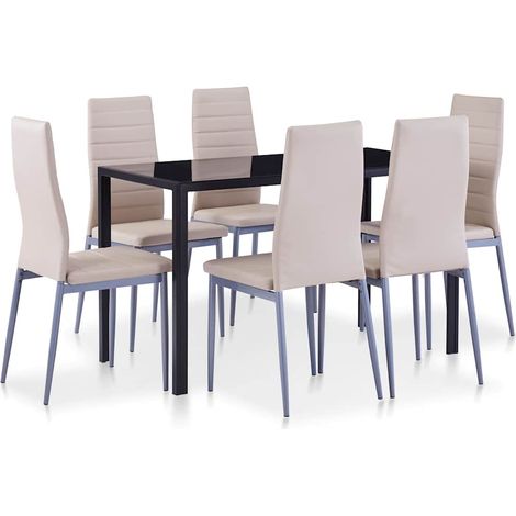Ensemble Table + 6 chaises - Table à manger avec Chaises Cappuccino BV776173 - BonneVie (1/5)