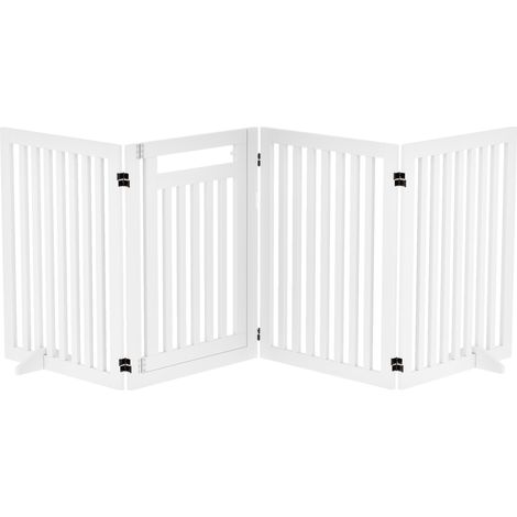Faltbares Hundegitter ohne Bohren, 4 Paneele mit Tür und Stützfüßen, 81 cm (1/4)