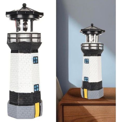 Lampe De Jardin Solaire - Phare LED - Résine - IP65 - 2 V 40 mA - 1,2 V 300 mAh - Noir - Unité (1/4)