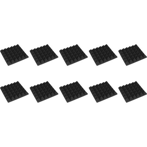 10 Panneaux Mousse Acoustique Pyramidale, Réduction de Bruit, Polyuréthane Absorbant Sonore pour Studio d'Enregistrement (1/5)