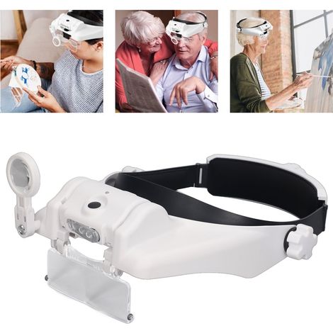 Loupe frontale MG81000GC à grossissement variable (1,5x à 13x), rechargeable et dotée de 3 lampes LED. Idéale pour les travaux de précision, les réparations, la lecture et l'expertise de bijoux et d'o (1/5)