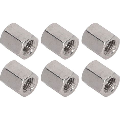 M8x1,25 L15mm Sechskant-Verbindungsmuttern, 20er-Pack, Edelstahl 304, Gewindeverbinder für Stangen, Bolzen und mechanische Schrauben. (1/5)