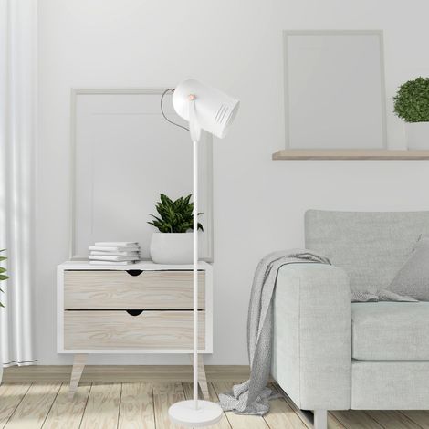 Lampada da terra in bianco e rame