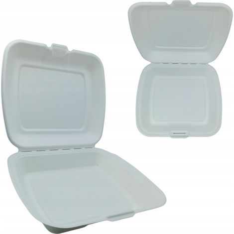 Menu BOX Lunchbox 23 x 20,5 cm – 50 Stück. Hergestellt aus ökologischem Schilfzellstoff. (1/3)