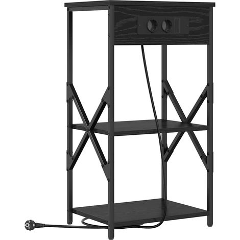 Maison Exclusive - Armario de Noche con estante Roble Negro 41 x (1/5)