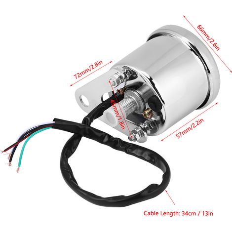 Compteur de vitesse numérique moto LCD LED tachymètre jauge de vitesse rétro chromé universel (1/5)