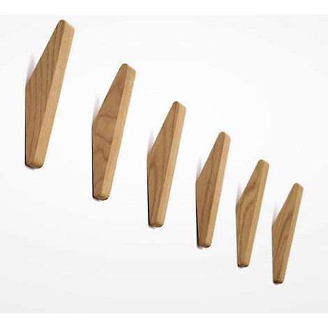 Set mit 6 Vintage-Garderobenhaken aus Holz, Holzhaken, Tragkraft 5 kg, Wandhaken, Bademantelhaken, Huthaken, Haken, Mehrzweckhaken, Schlüsselhaken (6er-Set) (1/5)