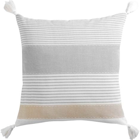 Coussin Pompons dehoussable 60 x 60 cm Iliades (1/2)