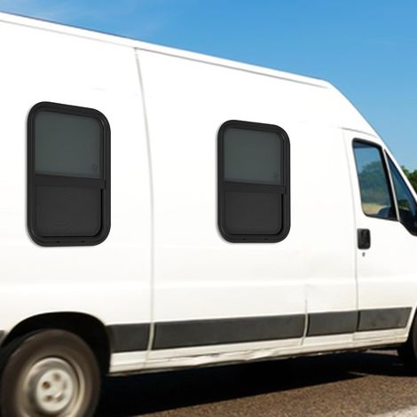 2 Pièces Fenetre Camping Car avec Moustiquaire & 2 Anneaux de Finition Vitrage Trempé Fenêtre Camping Car Fenêtre Coulissante Pour Camping-Cars Fenêtres pour Camping-Cars (381 x 558,8mm) (1/5)