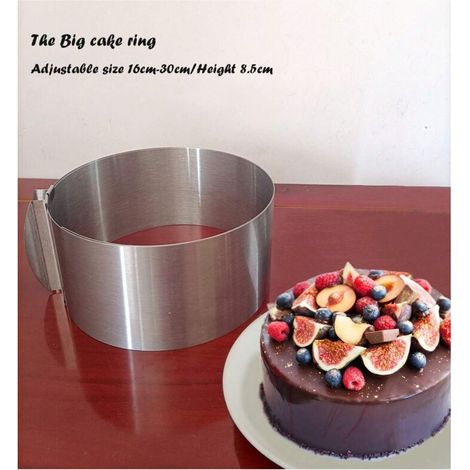 Set mit 2 ausziehbaren Gebäckringen, Durchmesser 22–40 cm mit Skala, verstellbarer Gebäckring, runde Dessertkuchenform