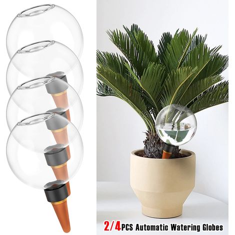 (4 pièces) Globes d'arrosage automatiques 500 ml pour pots de fleurs à arrosage automatique - Dispositifs d'arrosage portables et multifonctionnels pour balcon et maison (1/5)