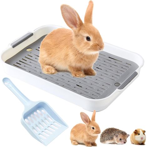 Rabbit Litter Box, 27 x 18.5 x 4 cm Rabbit Litter Tray with Scoop (1/5)