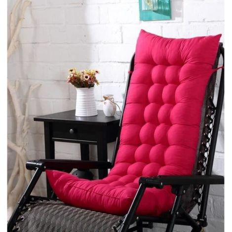 1 Coussin de Chaise, Polyester Souple, 125cm x 48cm, Confort Extérieur, pour Transat de Jardin (1/2)