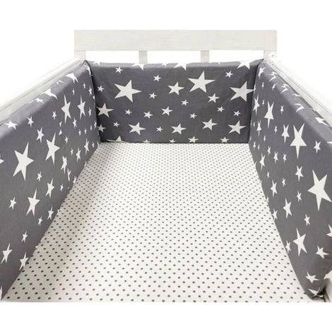 Tour of bed baby 200 x 30 cm Barrier anti-collision breathable in cotton Cover washable and soft for the skin Protection against the teeth (1/4)