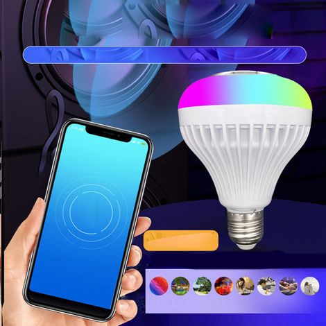 Ampoule musicale Bluetooth en plastique RGB multicolore réglable, 12 W, idéale pour les bars et restaurants. (1/5)