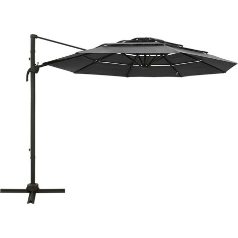 Maison Exclusive - Sonnenschirm mit Aluminium-Mast 4-lagig Anthra