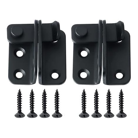 (Lot de 2) Verrou de sécurité à pêne tournant pour porte coulissante, idéal pour grange, armoire, cage à animaux, jardin, salle de bain, garage, fenêtre ou porte coulissante, en acier inoxydable.