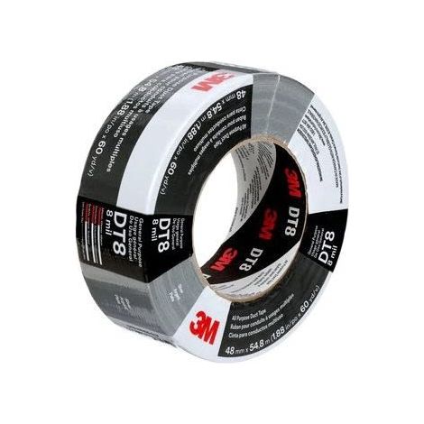 Ruban adhésif DT8 , Noir, Polyéthylène sur toile Canevas/Caoutchouc, 48mm x 54.8m ( Prix pour 1 )