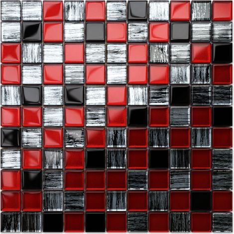 Ilcom mosaico in vetro su rete per bagno e cucina 30cm x 30cm - Milan jeans (1/4)