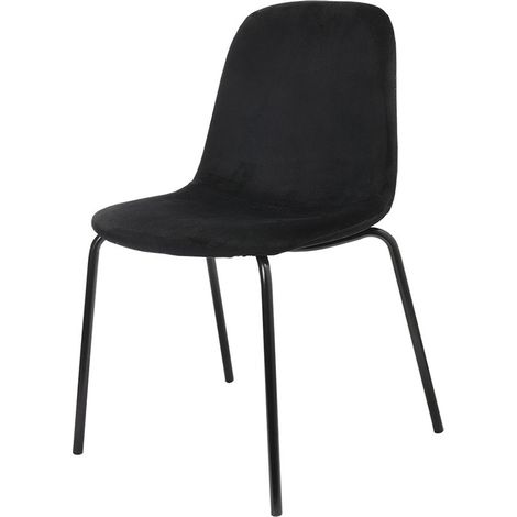 Lot de 2 chaises Velours pieds métal style Rétro - 2 coloris (1/2)
