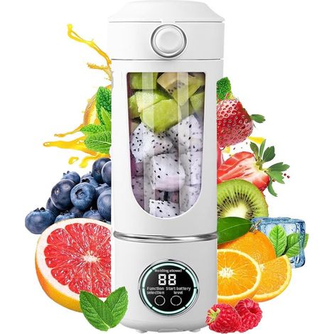 Blender Portable 700 ml Fruits Blanc Chargement USB Rapide – Mixeur Smoothie Rechargeable Léger pour Jus Protéines Voyage Sport (1/5)