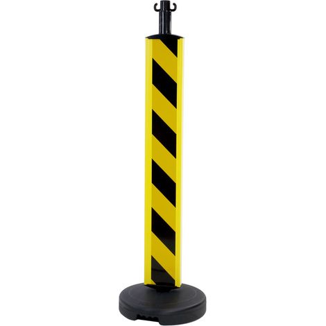 Poteau Haute visibilité Jaune/Noir hauteur 1m sur socle à lester 9kg - 1330030 (1/3)