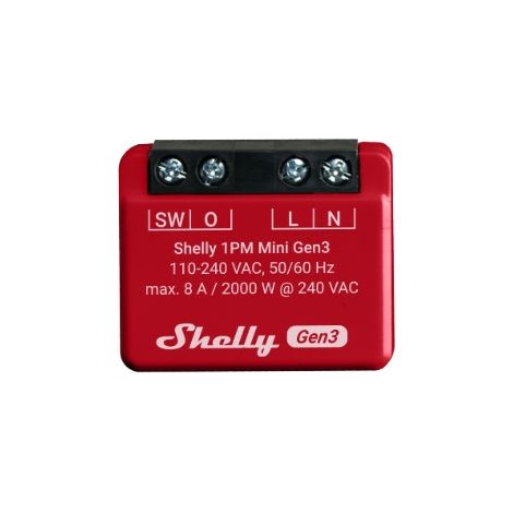 SHELLY WLAN-Schaltaktor 1PM Mini Gen 3, rot (1/5)