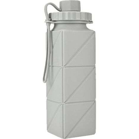 Gourde Pliable - 600 ml - En Silicone Alimentaire - Carrée Étanche Réutilisable - Pour Voyage Randonnée Bureau (1/5)