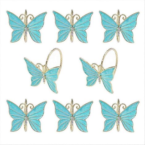 Lot de 8 ronds de serviette papillon fleuris pour Pâques et mariages, B (1/5)