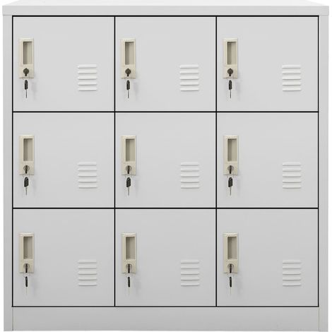 Maison Exclusive - Armario taquilla de acero gris claro 90x45x92,