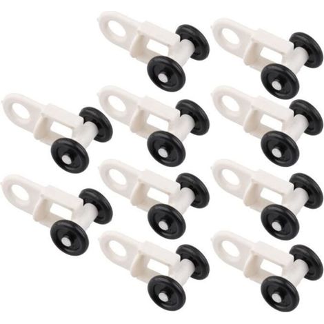 10pcs Crochet de Rideau Rail en Plastique Poulie pour Rideau Voilage 2  -30mm