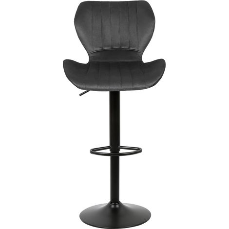 Set di 10 Sgabelli da Bar Alti, Rivestimento in Velluto, Regolabile in Altezza, Poggiapiedi, Girevole a 360 Gradi, Sedia da Bar Multifunzionale per Cucina, Nero (1/5)