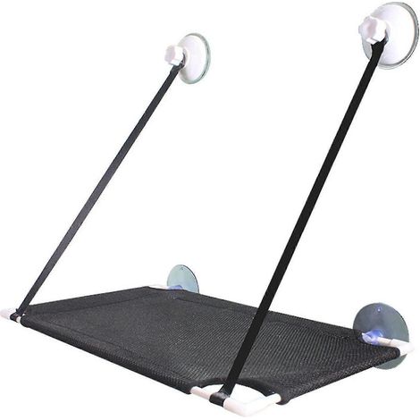 Lit pour chat avec fenêtre amovible et ventouses, facile à installer, griffoir inclus. (1/5)