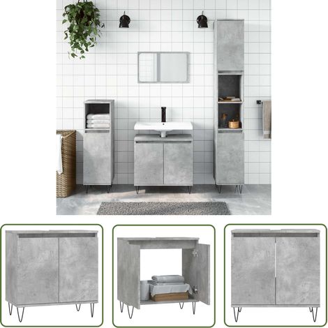 Maison Exclusive Badschrank Betongrau 58 x 33 x 60 cm