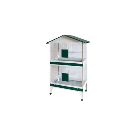 VOLIERA A CASETTA CON DIVISORIO PER UCCELLI cm.65x50x160h.
