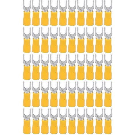 Kit de 50 cosses à fourche isolées pour câbles 14/12 AWG (jaune) pour équipements v3.55 (1/5)