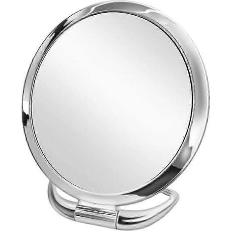 Miroir de table pliable portable pour voyage, miroir de maquillage sur pied-Sliver Round (1/5)
