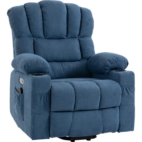 Fauteuil relax électrique inclinable av. assistance au relevage, massage par vibrations et chauffage, assise large, ports USB-C et (1/5)