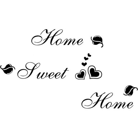 Autocollant mots anglais déco murale salon chambre à coucher vinyle noir 92x53cm kit 1 pièce