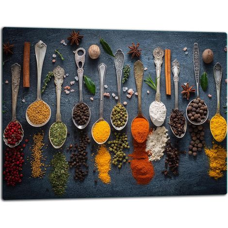 Planche à découper en verre 52x40 épices (1/5)