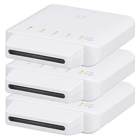 Ubiquiti UniFi Switch Flex (3-pack) Géré L2 Gigabit Ethernet (10/100/1000) Connexion Ethernet, supportant l'alimentation via ce port (PoE) Blanc