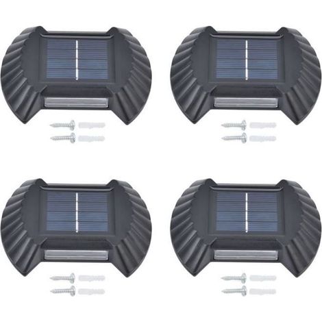 Applique murale solaire - Lot de 4 - LED - Blanc - Résistant aux intempéries (1/4)