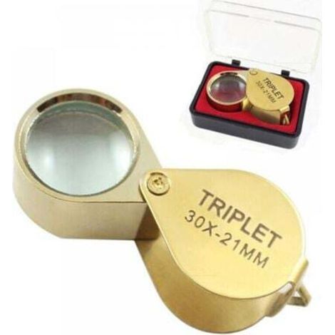 Pair Bijoutier Eye Loupe Verre loupe 30x Loupe avec Boîtier 30x Loupe de Poche Pliable en Verre Loupe Botaniste Loupe Bijoutier 30X Loupe de Poche pour Bijoutier Horloger Lecture de Journal
