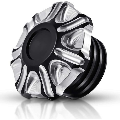 Bouchon décoratif de réservoir d'essence en aluminium chromé noir pour Harley Sportster XL1200 883 (1996-2014) (1/5)
