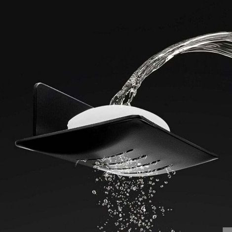 Porte-Savon Mural - Sans Perçage - Aluminium Antirouille - Salle De Bain Cuisine - 12,5 X 8,5 Cm - Noir - 1 Pièce (1/4)