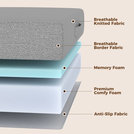 Matelas pliant 200 x 90 cm, 15 cm d'épaisseur, matelas de sol portable avec housse lavable, certifié Oeko-Tex (1/5)