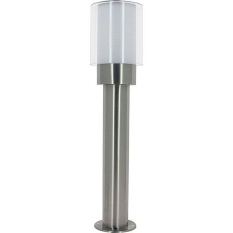 Borne filaire flambeau en acier finition gris métalisé, IP44, culot E27 (1/3)