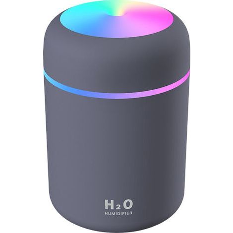 Mini-Ultraschall-Luftbefeuchter mit 2 einstellbaren Nebelmodi, automatischer Abschaltung und farbigem Nachtlicht, tragbarer USB-Luftbefeuchter für Auto, Zuhause, Büro, Schlafzimmer (Schwarz) (1/5)